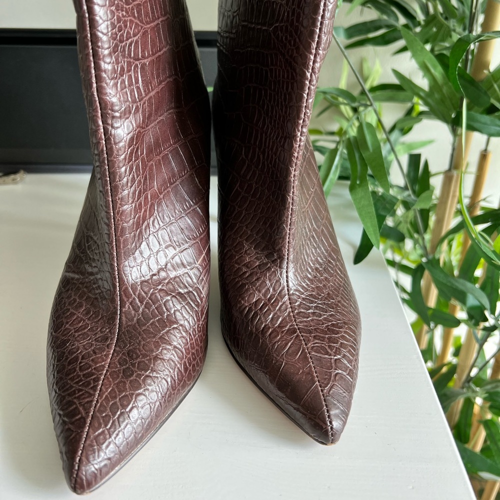 Brown snake print boots